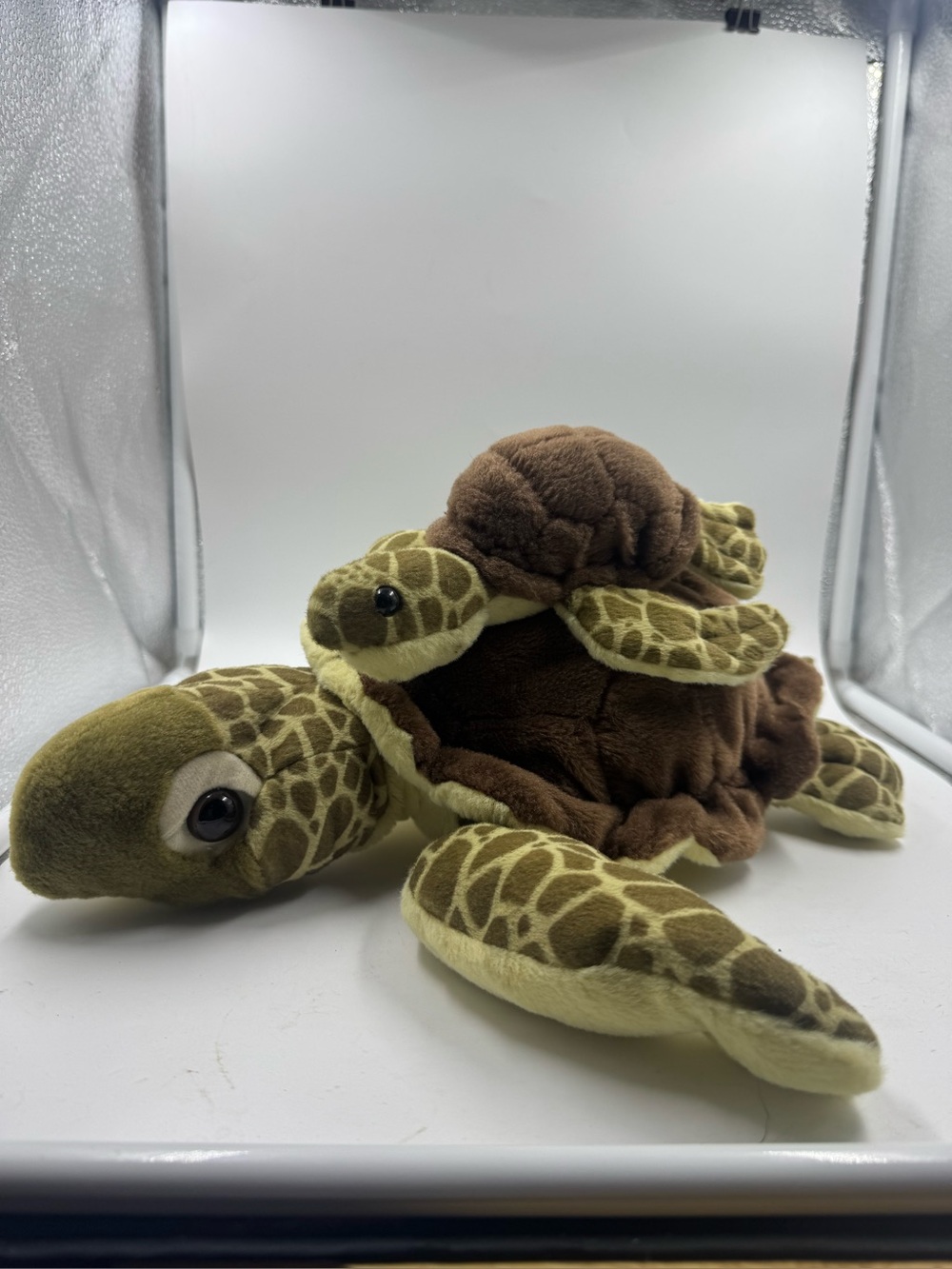 Wild Republic Plush Sea Turtle Mom and Baby Toy 14” Long Stuffed Animal Kids Toy